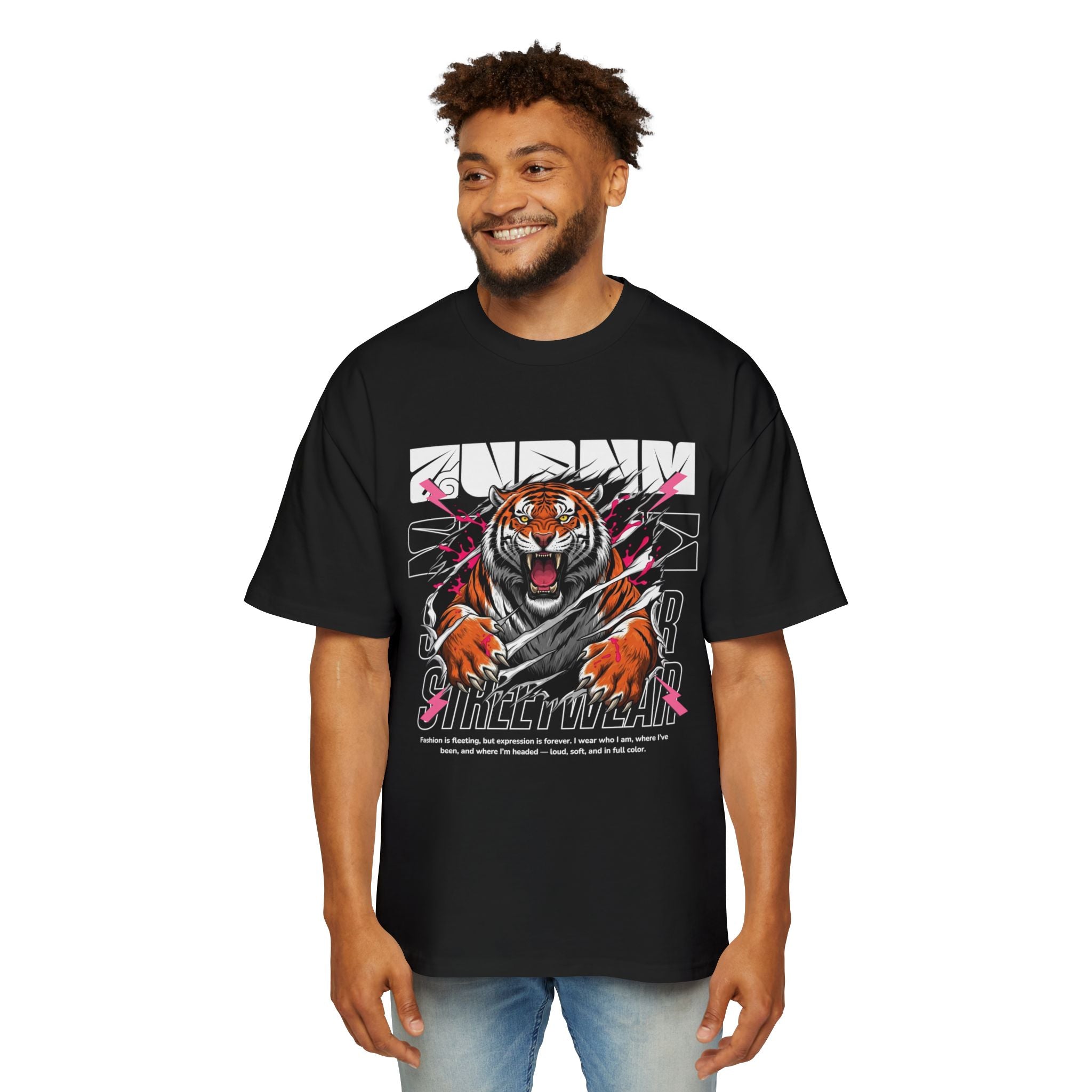 Furious Tiger Oversized Tee (Men) - AURUM STYLES™