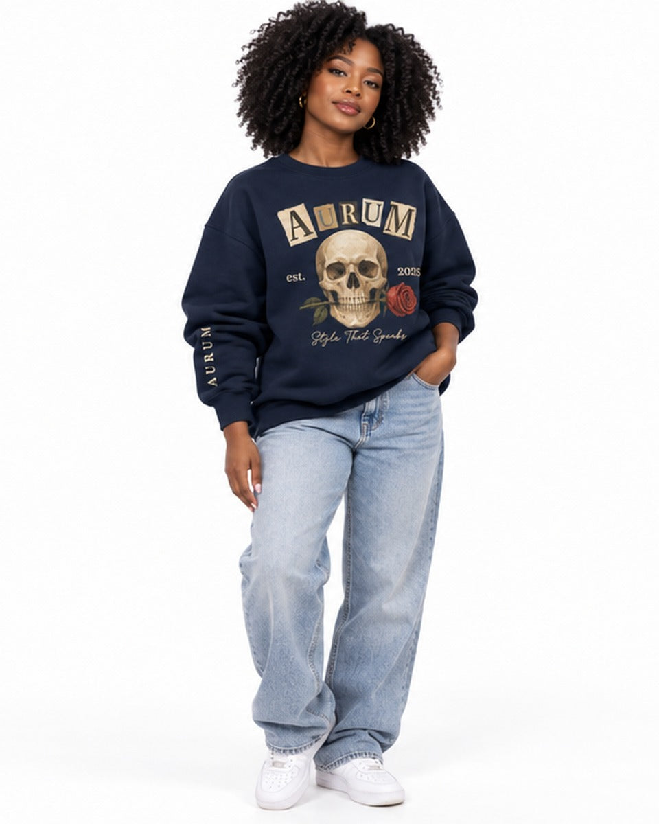 Skull & Rose Oversized Sweatshirt