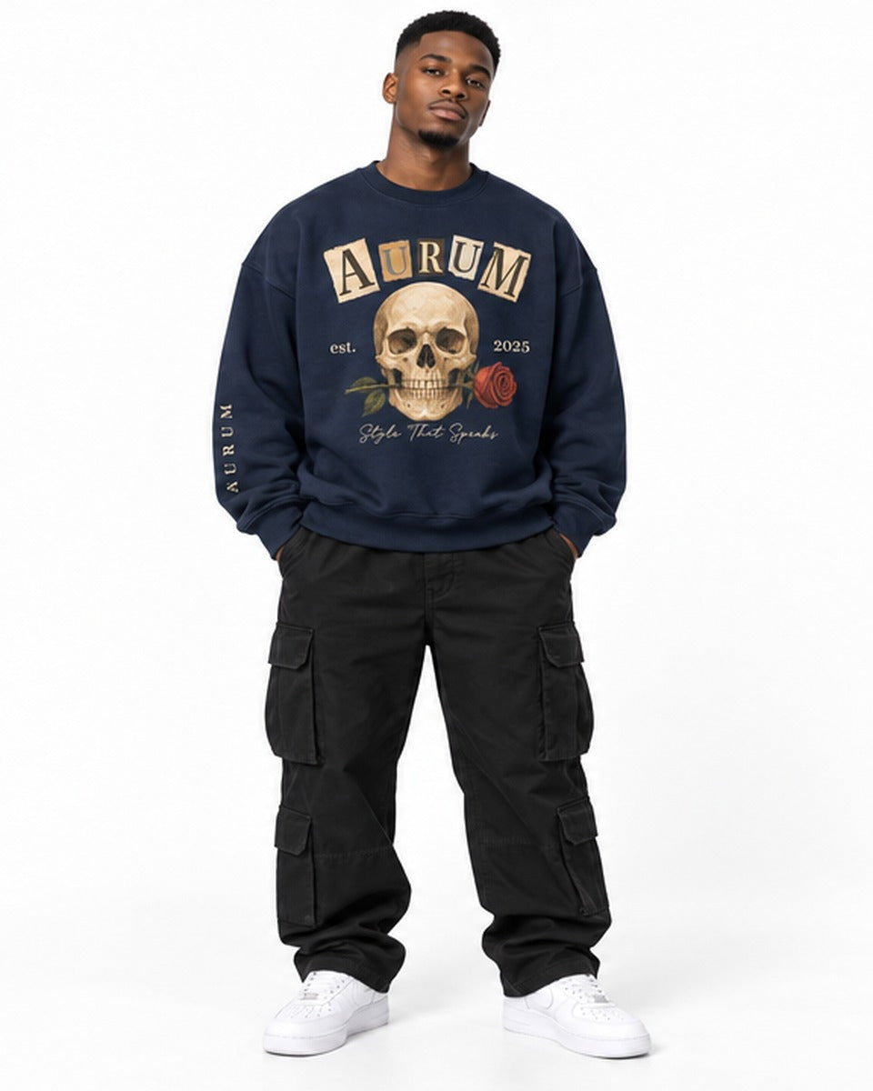 Skull & Rose Oversized Sweatshirt