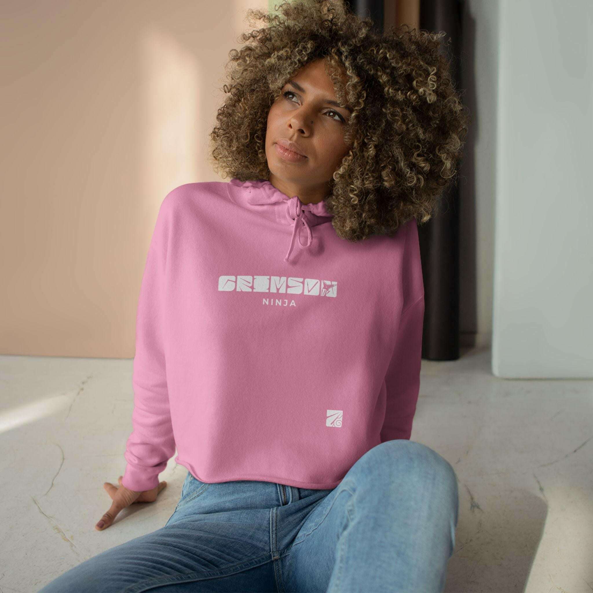 Crimson Ninja Crop Hoodie (Female) - AURUM STYLES™