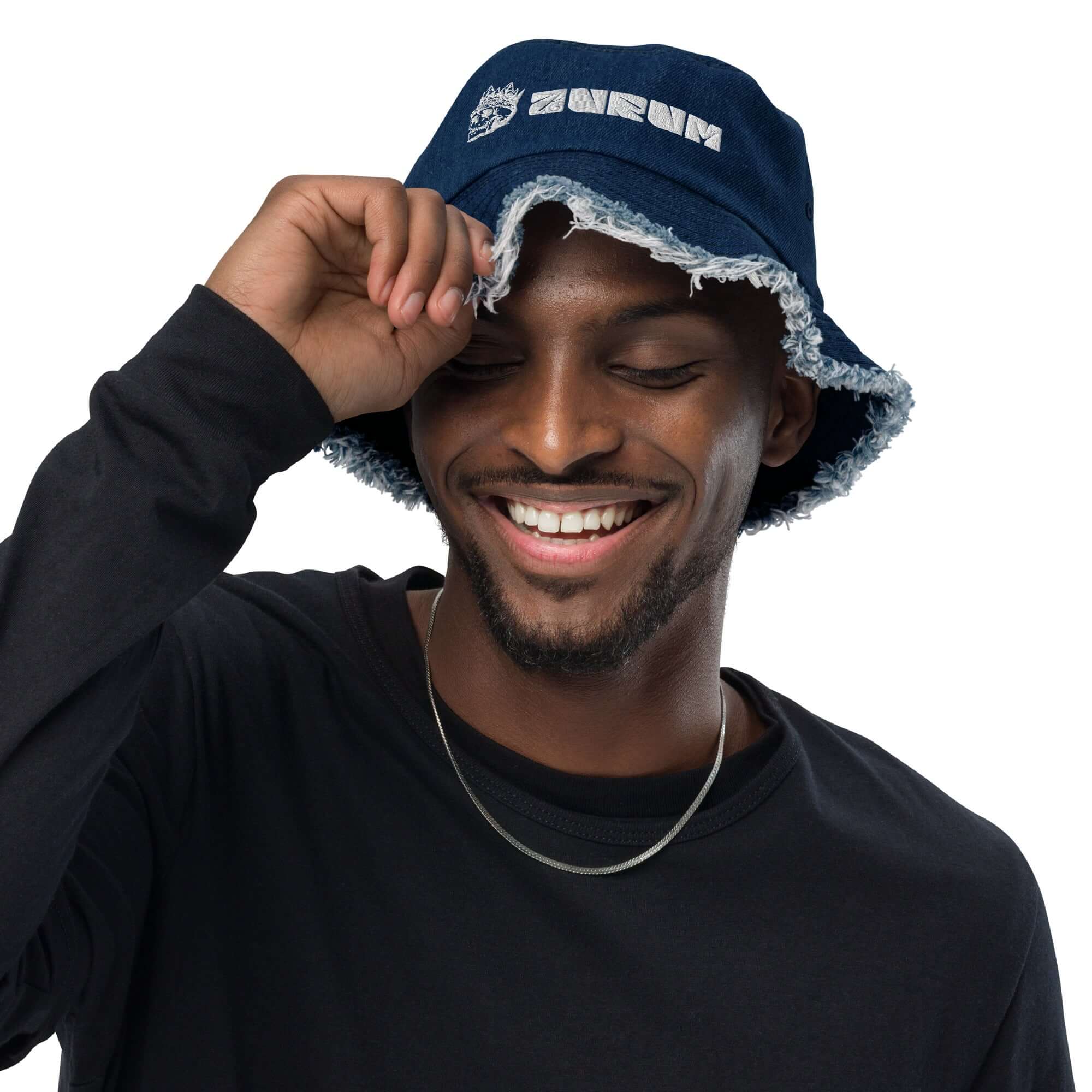 Distressed denim bucket hat - AURUM STYLES™
