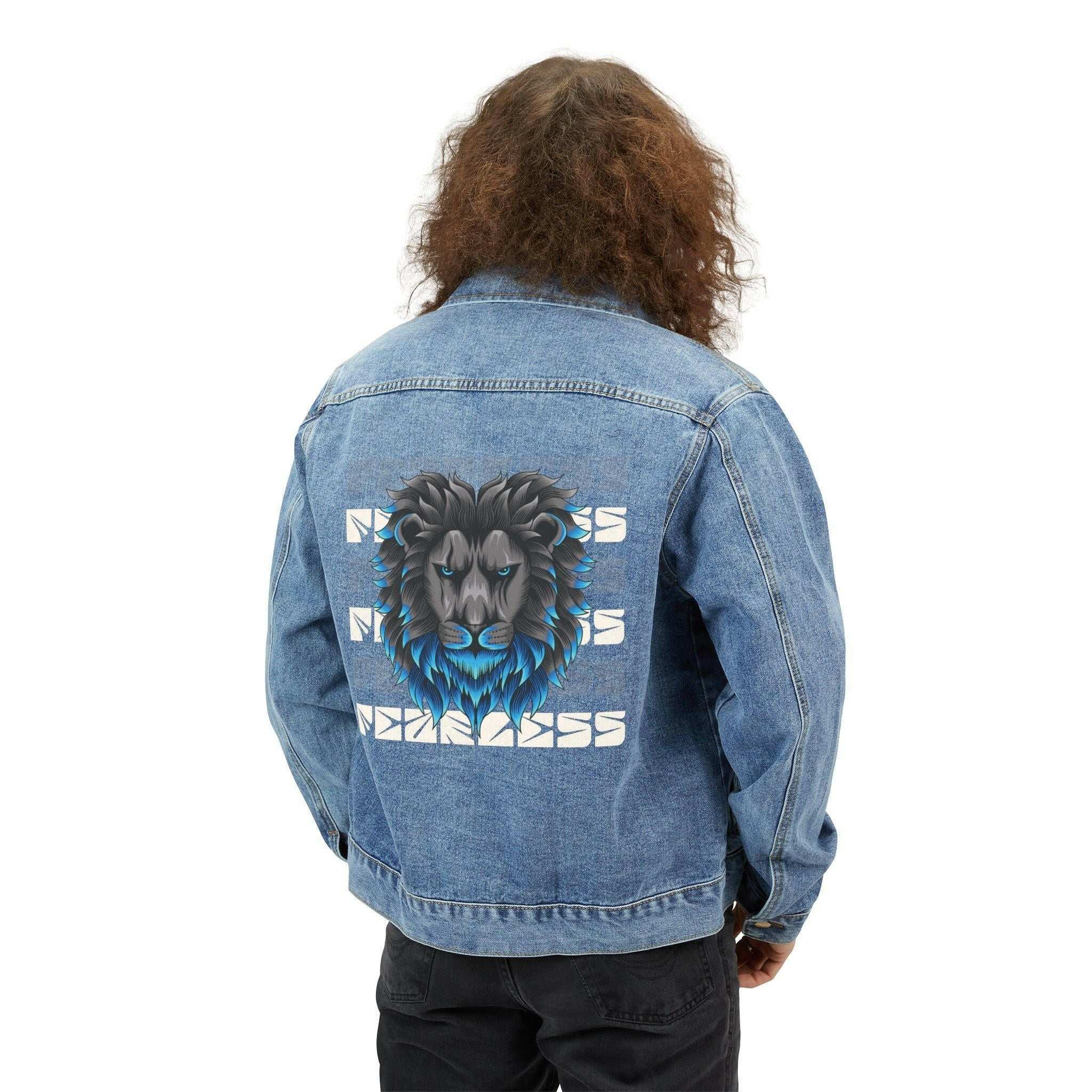 Fearless Lion Denim Jacket (Male) - AURUM STYLES™