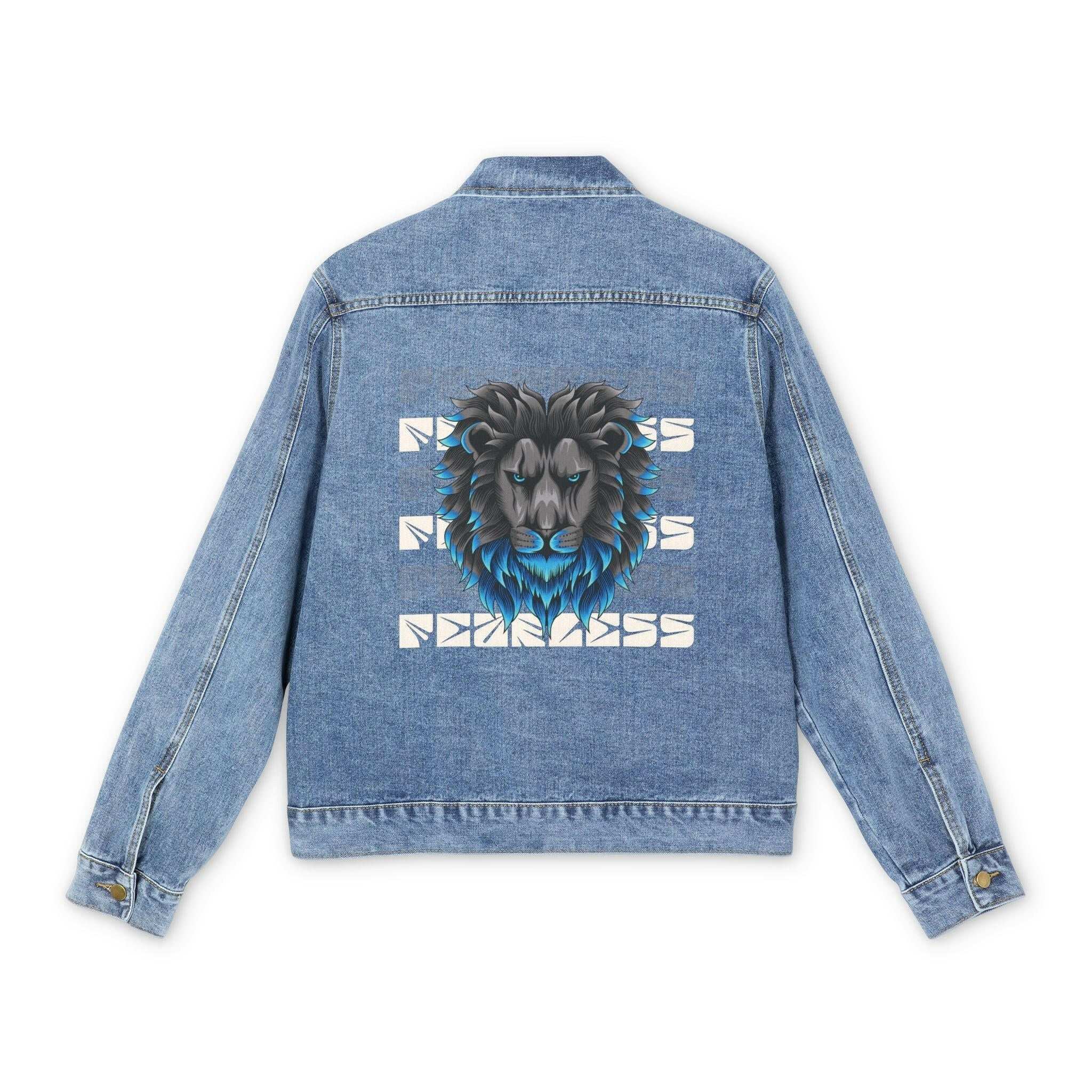 Fearless Lion Denim Jacket (Male) - AURUM STYLES™