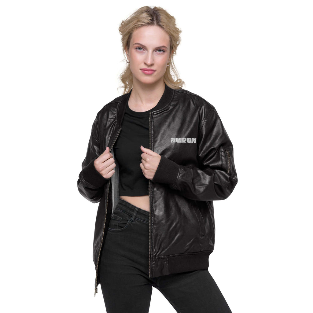 Leather Bomber Jacket - AURUM STYLES™