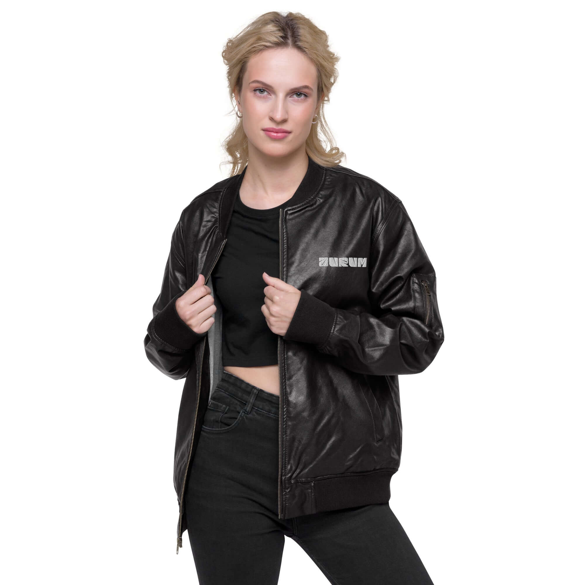 Leather Bomber Jacket - AURUM STYLES™