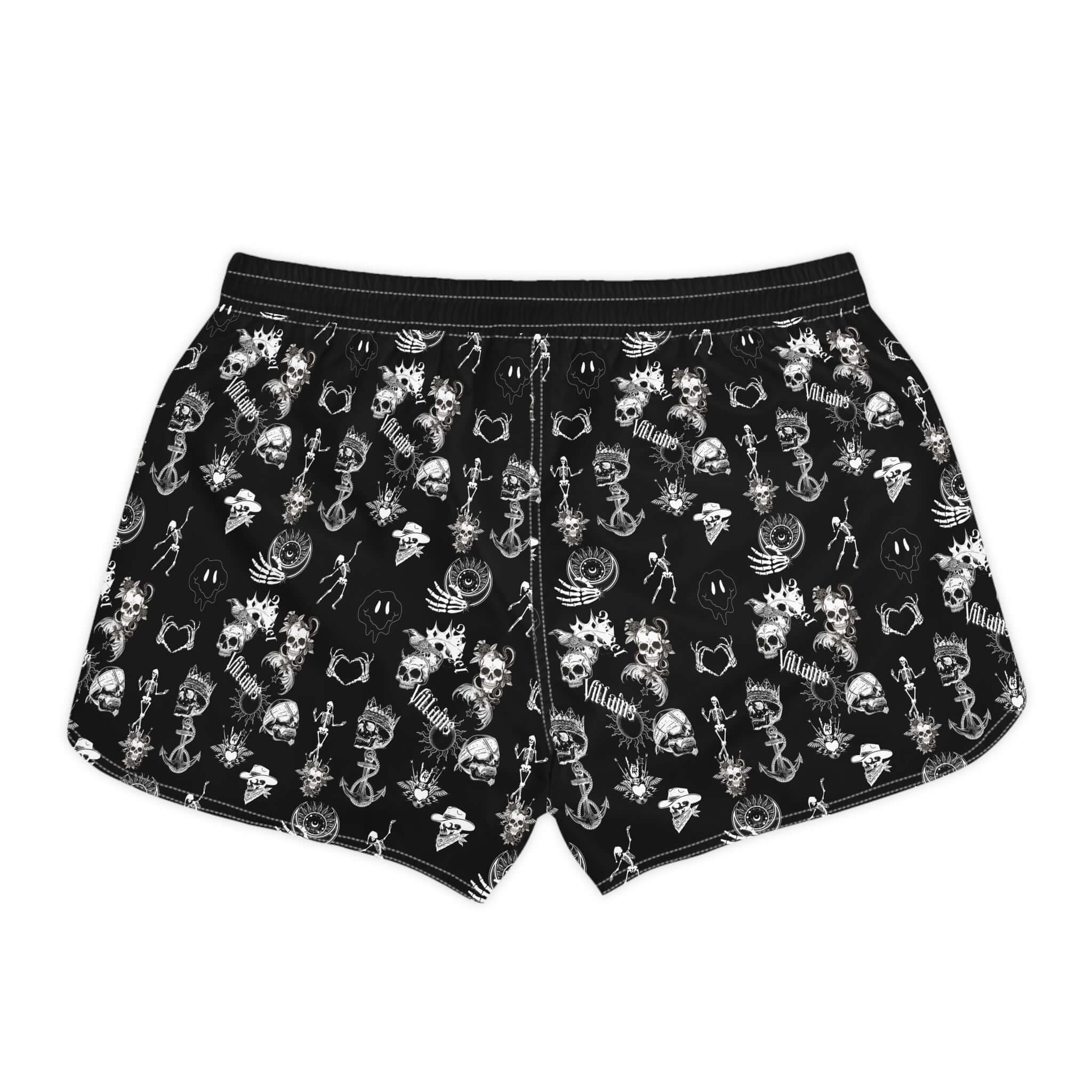Women's Casual Skull Print Shorts, Comfortable Summer Beachwear, Trendy Workout Shorts, Unisex Sleep Shorts, Festival Outfits - AURUM STYLES™